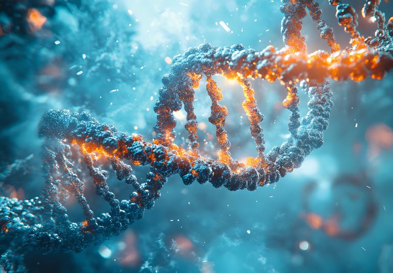 DNA-Doppelhelix visualisiert Mismatch-Repair für Prognose und Therapie von Endometriumkarzinomen.
